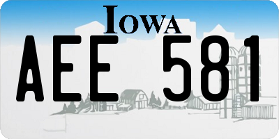 IA license plate AEE581