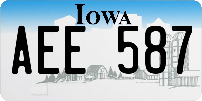 IA license plate AEE587