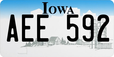 IA license plate AEE592