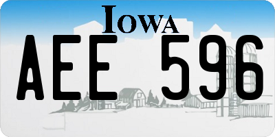 IA license plate AEE596