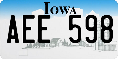 IA license plate AEE598