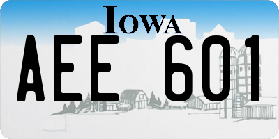 IA license plate AEE601
