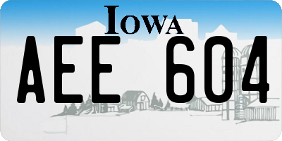 IA license plate AEE604