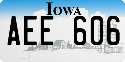 IA license plate AEE606
