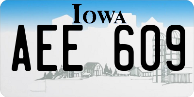 IA license plate AEE609