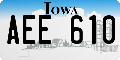 IA license plate AEE610