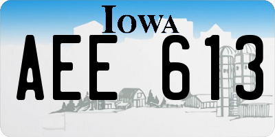 IA license plate AEE613
