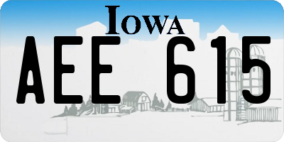 IA license plate AEE615