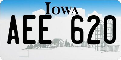 IA license plate AEE620