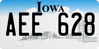 IA license plate AEE628