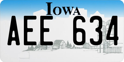 IA license plate AEE634