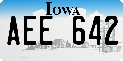 IA license plate AEE642