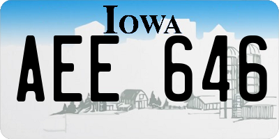 IA license plate AEE646