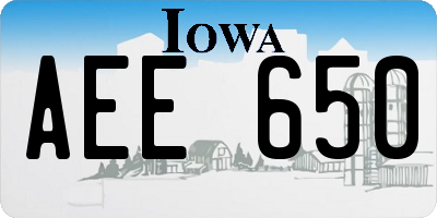 IA license plate AEE650