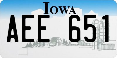 IA license plate AEE651