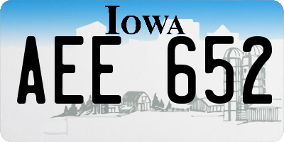 IA license plate AEE652