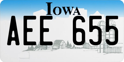 IA license plate AEE655