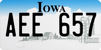 IA license plate AEE657