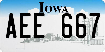 IA license plate AEE667