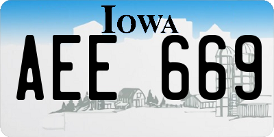IA license plate AEE669