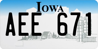 IA license plate AEE671