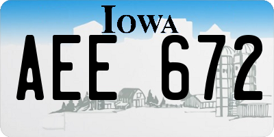 IA license plate AEE672