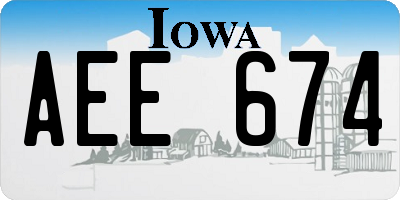 IA license plate AEE674