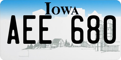 IA license plate AEE680