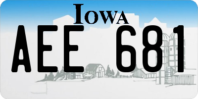 IA license plate AEE681