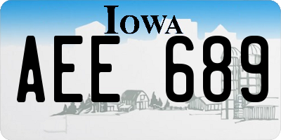 IA license plate AEE689