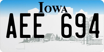 IA license plate AEE694