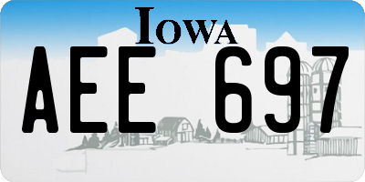 IA license plate AEE697