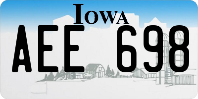 IA license plate AEE698