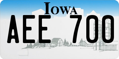 IA license plate AEE700