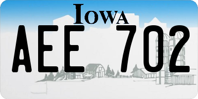 IA license plate AEE702