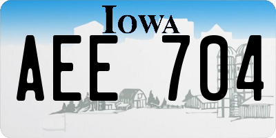 IA license plate AEE704