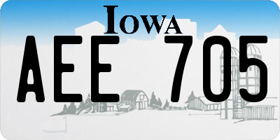 IA license plate AEE705