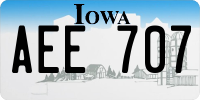 IA license plate AEE707