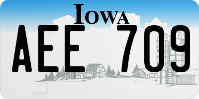 IA license plate AEE709