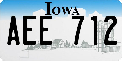 IA license plate AEE712