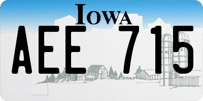 IA license plate AEE715