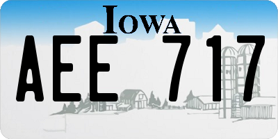 IA license plate AEE717
