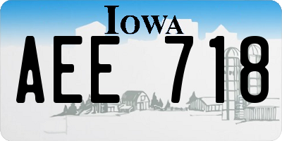IA license plate AEE718