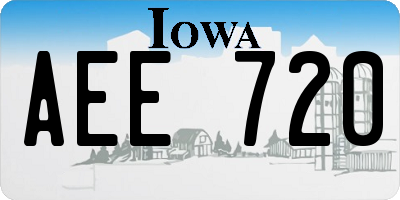 IA license plate AEE720