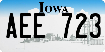 IA license plate AEE723