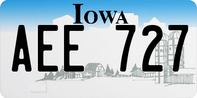 IA license plate AEE727