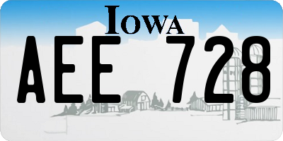 IA license plate AEE728