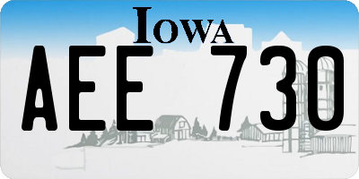 IA license plate AEE730