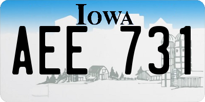 IA license plate AEE731