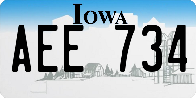 IA license plate AEE734